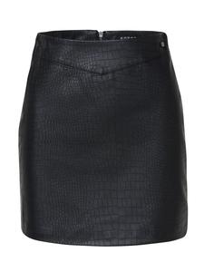 Короткая юбка из искусственной кожи ЧЕРНОГО цвета KOROSHI