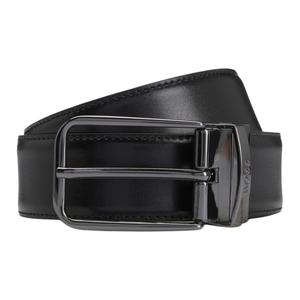 HUGO BOSS Кожаный ремень из спилка унисекс черный 3,5 см, Black