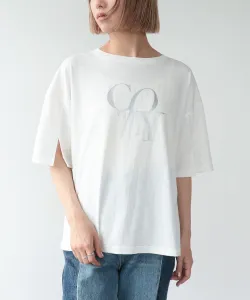 Футболка с логотипом и разрезом на рукаве Three Four Time/Cooling, цвет Off White