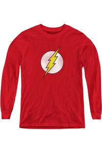 DC Comics Футболка с логотипом Flash и эффектом поношенности Gildan, красный