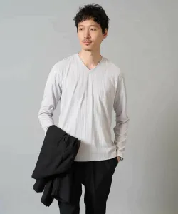 Жаккардовая футболка с V-образным вырезом и ромбовидным узором для поездок на работу/деловых поездок Avv, цвет Light Gray