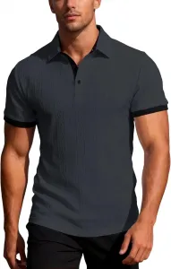 Поло для мужчин с коротким рукавом и воротником-стойкой RALUEMID