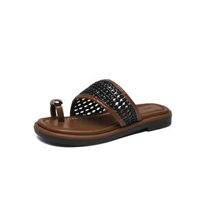 ZHR Тапочки-слайды женские, черные/бежевые