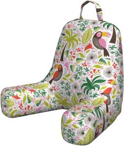 Наволочка для подушки для чтения Lunarable Jungle, экзотические птицы и пальмы, красочная гавайская листва и животные, иллюстрация природы, мягкая набивная наволочка для кровати, маленький размер, разноцветная., Multicolor