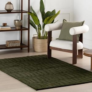 Nuloom Tavina однотонный ковер 153 x 244 см для гостиной спальни столовой, Green, машинная стирка