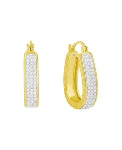 Серьги-Кольца с прозрачными кристаллами и бриллиантами And Now This, gold