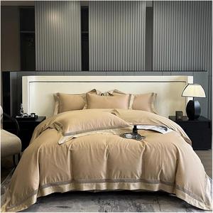 YIZUFU Комплект постельного белья из египетского хлопка с ажурным краем и жаккардом 1000TC