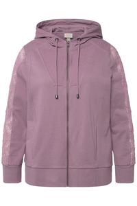 Толстовка с капюшоном на молнии Ulla Popken, фиолетовый