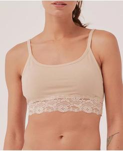 Бюстгальтер-бюстгальтер больших размеров из хлопкового кружева с гладкой чашкой Pact, коричневый/бежевый