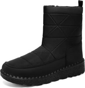 Женские водонепроницаемые зимние ботинки для снега, ортопедические, на молнии, теплые и комфортные, с искусственным мехом, утепленные, нескользящие, для улицы, полусапожки до середины голени Florin Generic, Black - C