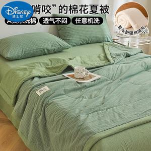 Disney Одеяло 150х200 см из хлопка Синьцзян, летнее, односпальное, светлый зеленый клетчатый рисунок