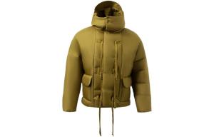 Спортивная модная коллекция пуховик мужской жженый чай зеленый Lining, зеленый