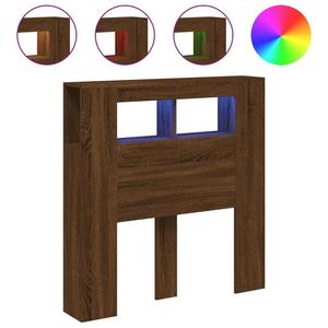 VidaXL LED изголовье коричневого цвета под дуб 100x18,5x103,5 см, материал дерева, коричневый