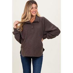 Беременный пуловер с воротником на пуговицах Pinkblush