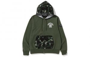 Bathing Ape X Color Camo расслабленный худи на молнии UNDEFEATED, зеленый