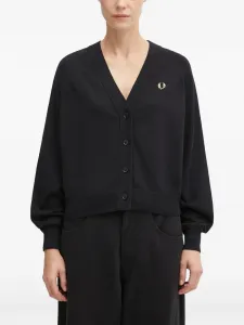 Кардиган с вышитым логотипом Fred Perry, черный