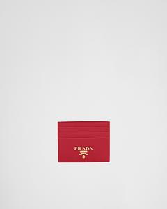 Кардхолдер из сафьяновой кожи Prada, красный