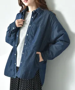 Стеганая джинсовая рубашка-куртка Interplanet, цвет One Wash