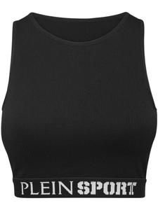 Plein Sport спортивный бюстгальтер в рубчик, черный