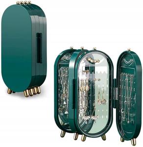 Органайзер для ювелирных изделий Серьги Браслеты Зеркало Складной F22 Зеленый Inna