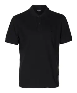 Хлопковая рубашка-поло с вышитым логотипом. Dondup, черный