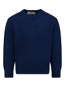 Свитер с вышитым логотипом Etro Kids, синий