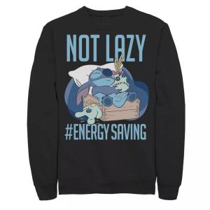 Мужской свитшот с портретом Disney Lilo & Stitch Not Lazy #Energy Saving Licensed Character