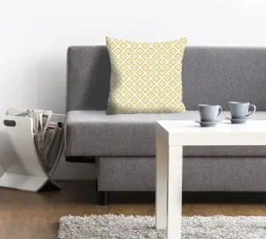 Декоративная подушка Queence "Нина", с квадратиками, чехол без наполнения, 1 шт 40х40 см, цвет gelb + bedruckt