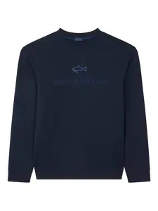 Хлопковый свитшот с вышитым логотипом Paul & Shark, синий
