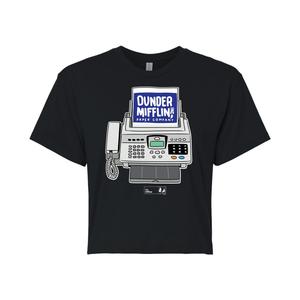Укороченная футболка для подростков The Office Fax Machine Licensed Character, черный