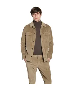 Мужская вельветовая рубашка темно-бежевого цвета Mason'S, бежевый