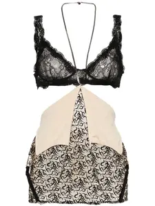 Топ из тюля с вышитым логотипом The Attico, черный