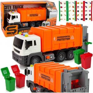 Большой мусоровоз с корзинами Городской автомобиль со светом и звуками Qulki