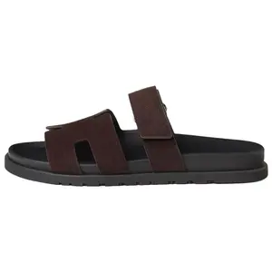 HERMES Chypre Slide Slippers 1.2cm мужские коричневые