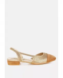 Рерита Блестящие босоножки с кристаллами London Rag, золотой