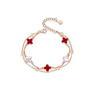 Love Link Серебряный браслет S925 для женщин Rose Gold