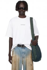Acne Studios Футболка с белым штампом и логотипом