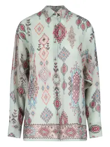 Рубашка с длинными рукавами и геометричным принтом Ermanno Scervino, нейтральный