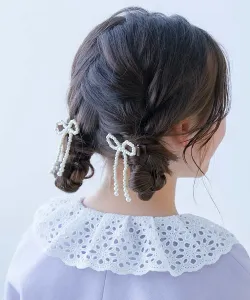 Выберите свои собственные жемчужные аксессуары для волос. Детская одежда, весна/лето 2016 Devirock, цвет 001-Hair Clip-Ribbon