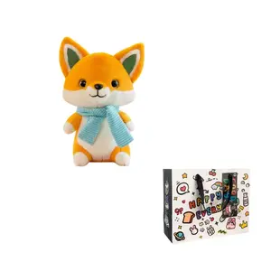 Плюшевая кукла Scarf Fox высотой 25см/40см/60см CHONGRONGLIANYU, светло-желтый