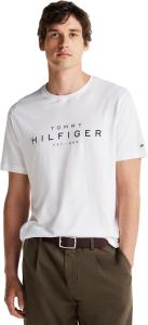 Мужская хлопковая футболка с короткими рукавами Tommy Hilfiger с напечатанным логотипом, также доступна в размерах для больших и высоких женщин., White