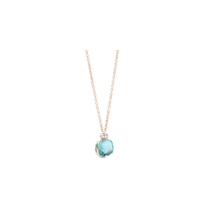 Колье телесного цвета из розового, белого золота, небесно-голубого топаза и бриллиантов Pomellato