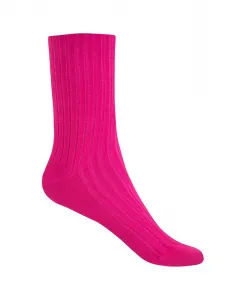 Женские короткие носки из бамбука с рубчиком - манжета не давит. Производство Испания Punto Blanco, фуксия