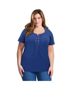 Женская туника с отделкой шнуровкой AVENUE, Evening blue