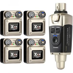 Xvive Audio U45R4 Wireless In-Ear Monitor System with Four U45R4