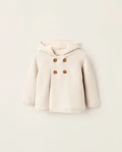 Детская куртка из 100% хлопка трикотажная с капюшоном Zippy, бежевый