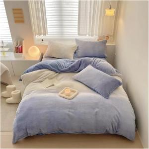 UOIO Комплект постельного белья UOIO из велюра и флиса розового цвета Blue