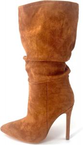 Женские ботинки iadore до колена из искусственной кожи под змеиный принт на высоком каблуке с заостренным носком для повседневной носки, Brown