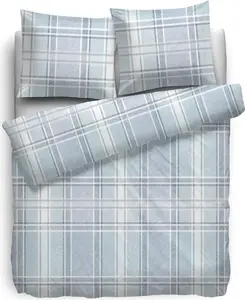 Постельное белье фланель HnL Sax клетчатое разноцветное 135x200 см + 80x80 см