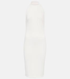 Мини-платье из джерси с воротником-стойкой Alexandre Vauthier, белый